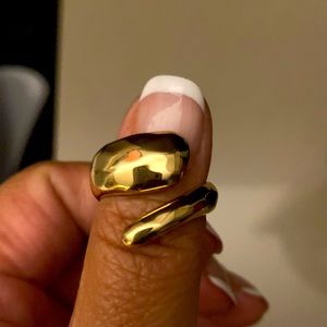 Stunning Hammered Gold Wrap Ring